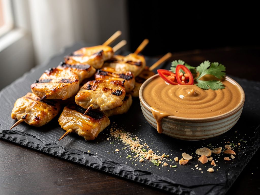 Chicken Satay with Peanut Sauce
