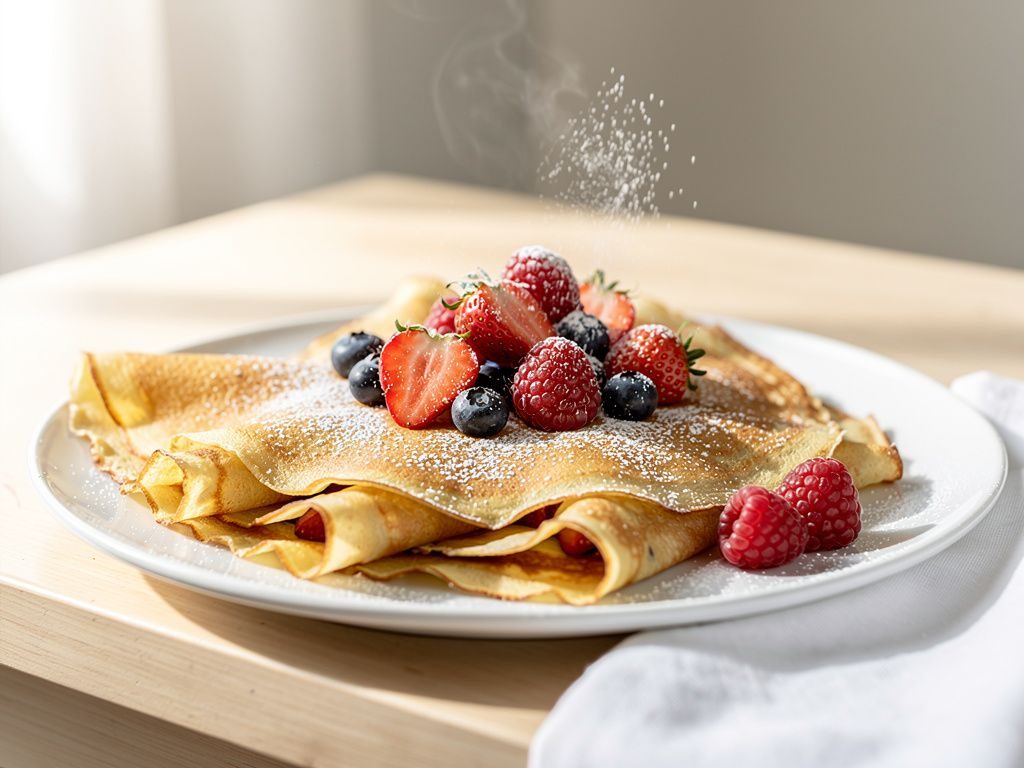 Classic French Crepes with Berries