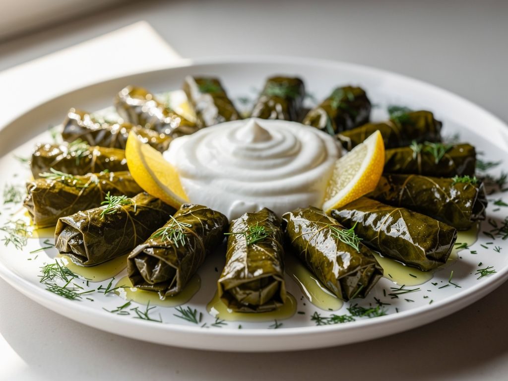 Dolmades Stuffed Grape Leaves