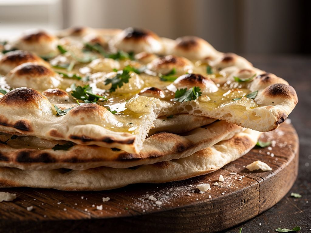 Garlic Naan (Soft Leavened Flatbread)