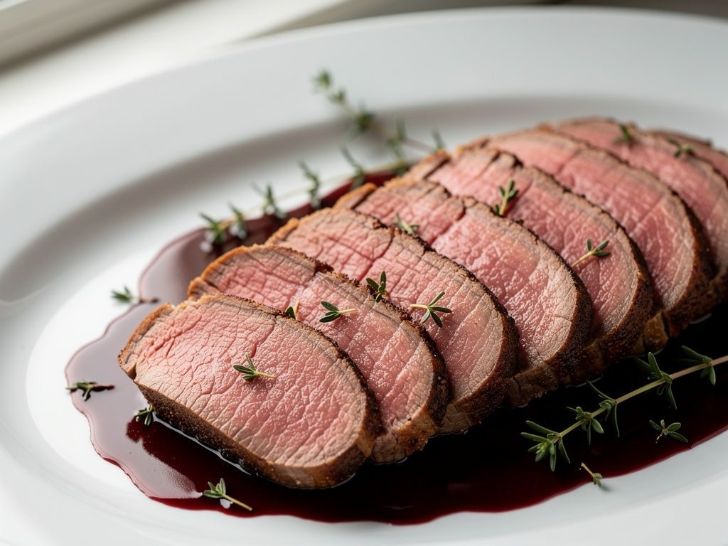 Roasted Beef Tenderloin with Red Wine Sauce